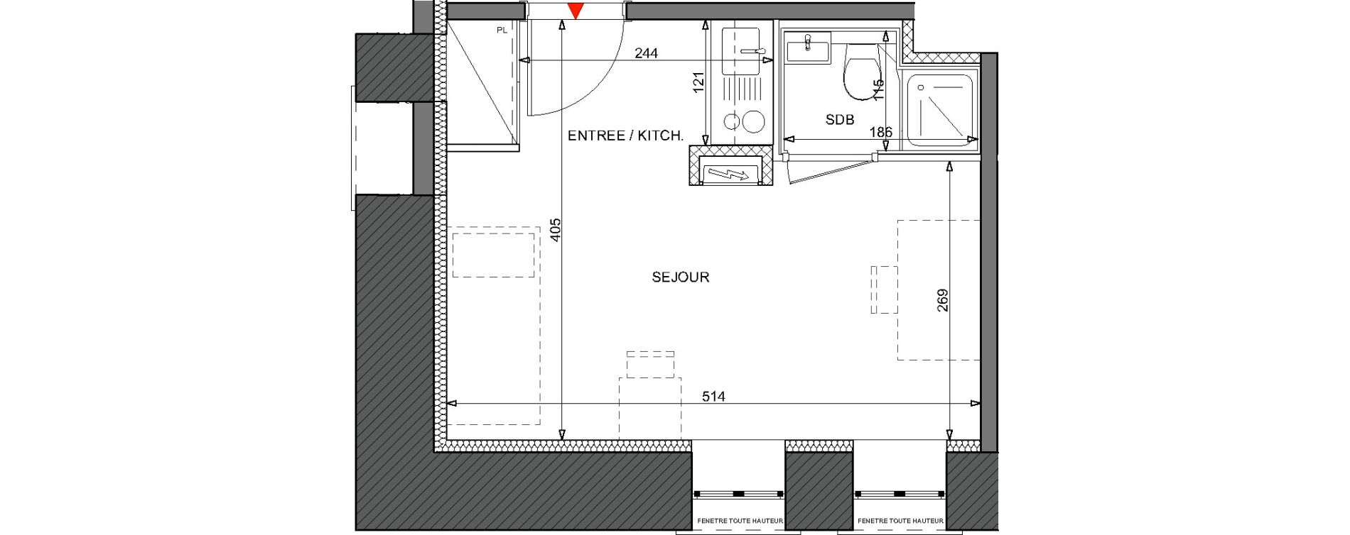 Appartement T1 de 19,59 m2 &agrave; Metz Bellecroix