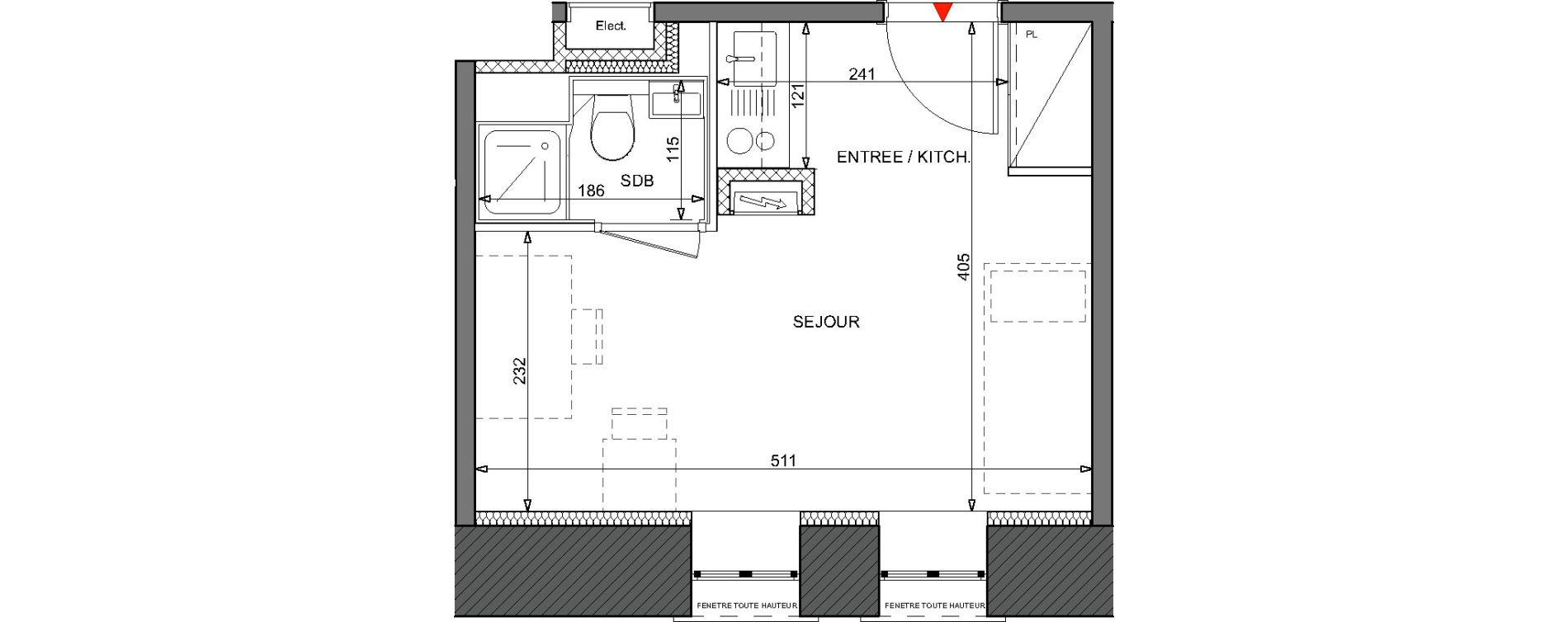 Appartement T1 de 18,73 m2 &agrave; Metz Bellecroix