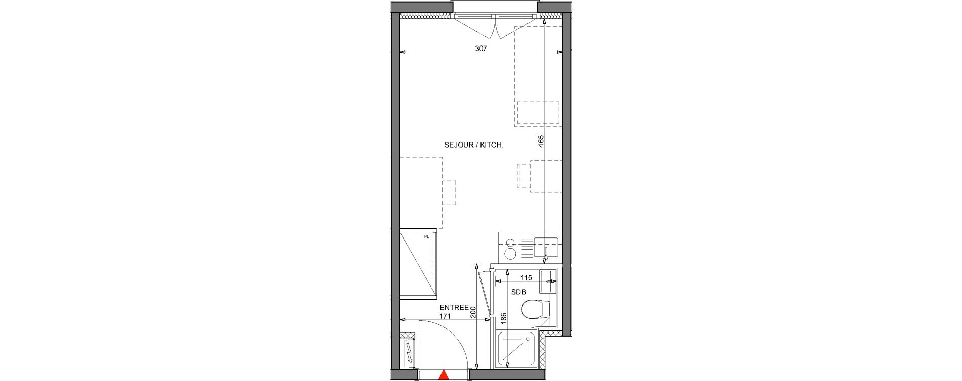 Appartement T1 de 19,25 m2 &agrave; Metz Bellecroix