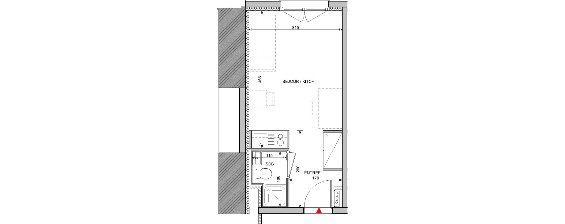 Appartement T1 de 19,70 m2 &agrave; Metz Bellecroix
