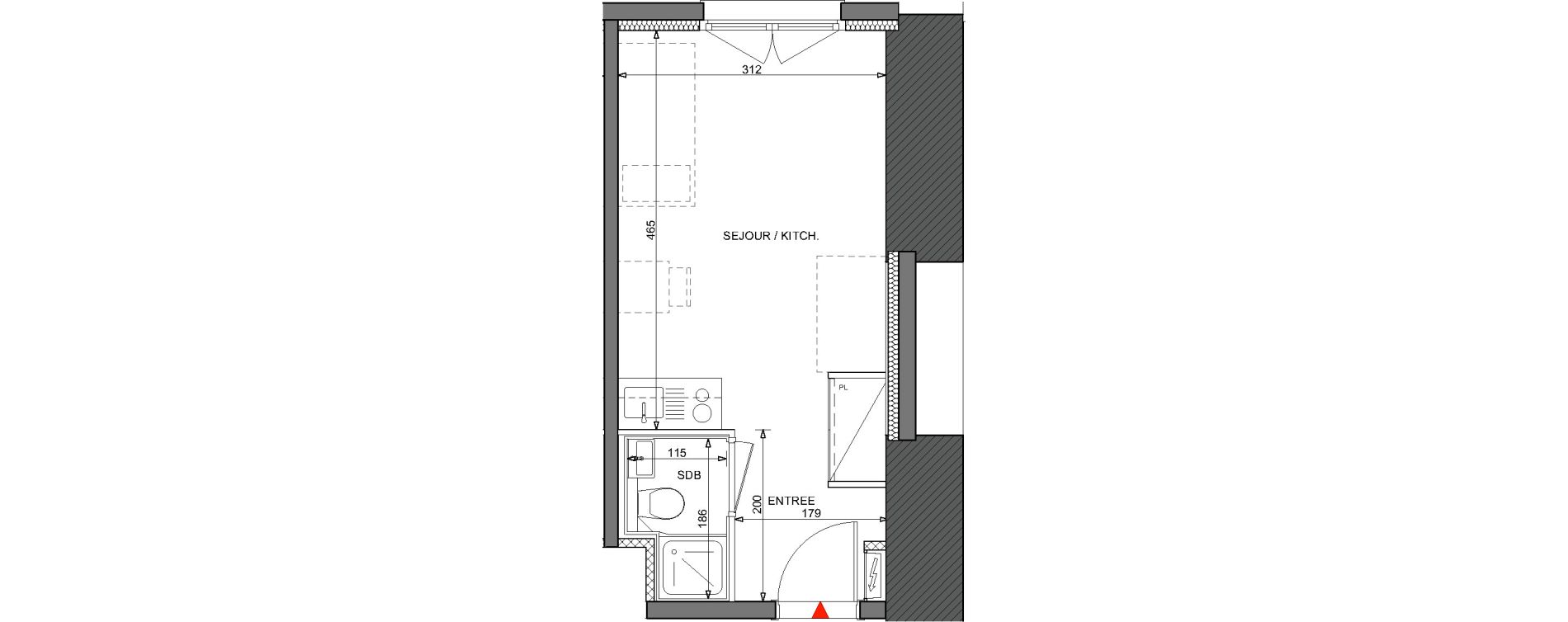 Appartement T1 de 19,78 m2 &agrave; Metz Bellecroix