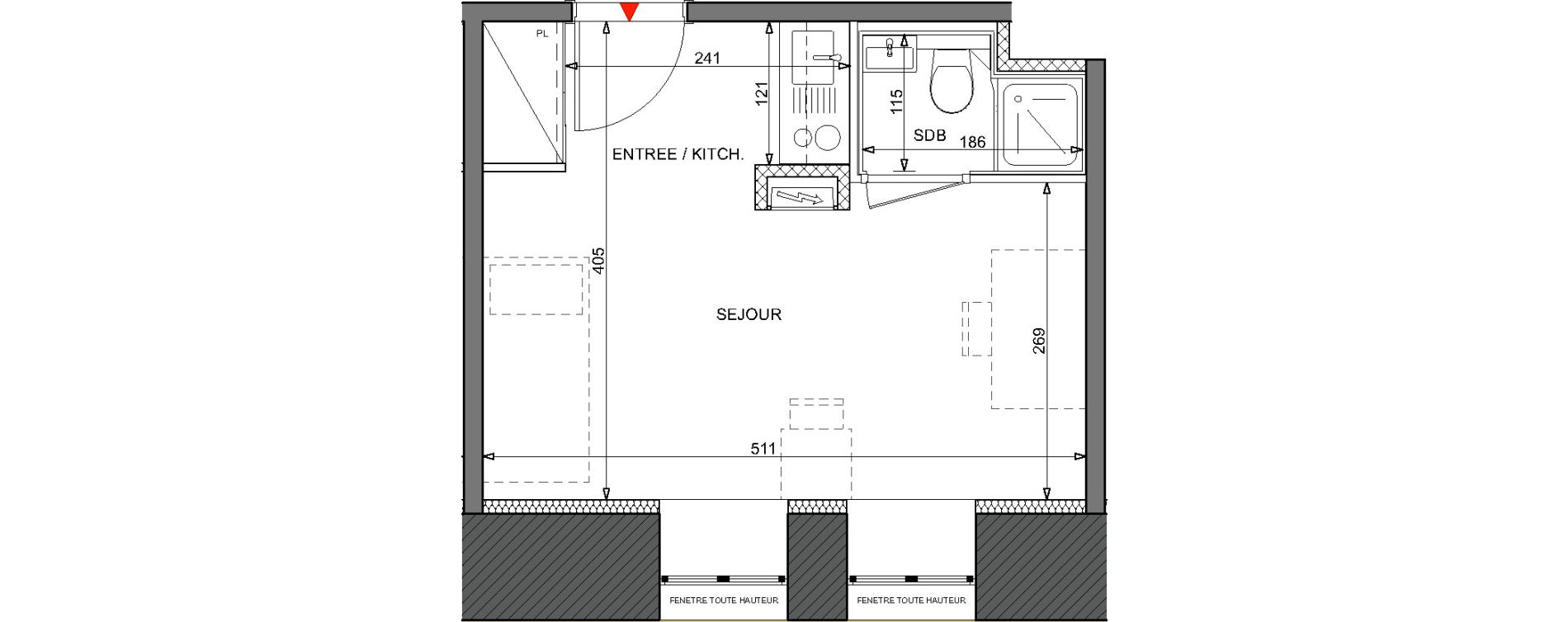 Appartement T1 de 19,48 m2 &agrave; Metz Bellecroix