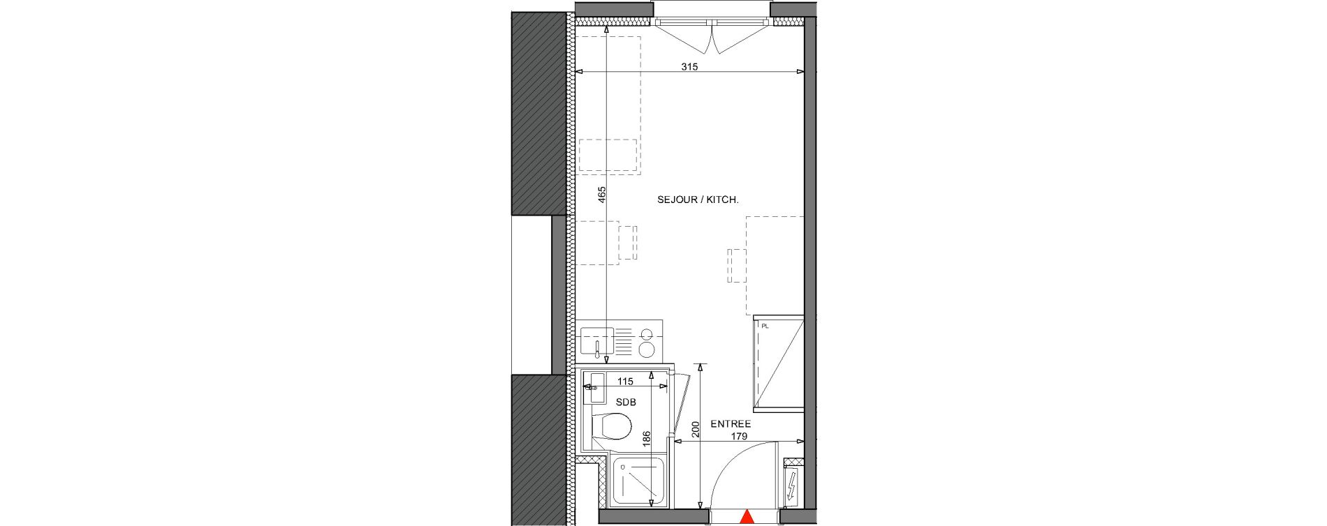 Appartement T1 de 19,78 m2 &agrave; Metz Bellecroix