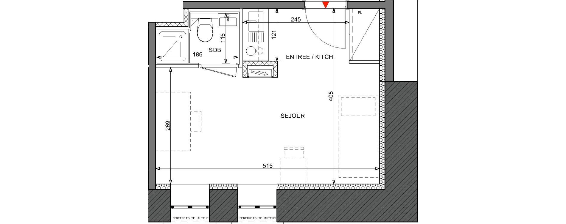 Appartement T1 de 19,64 m2 &agrave; Metz Bellecroix
