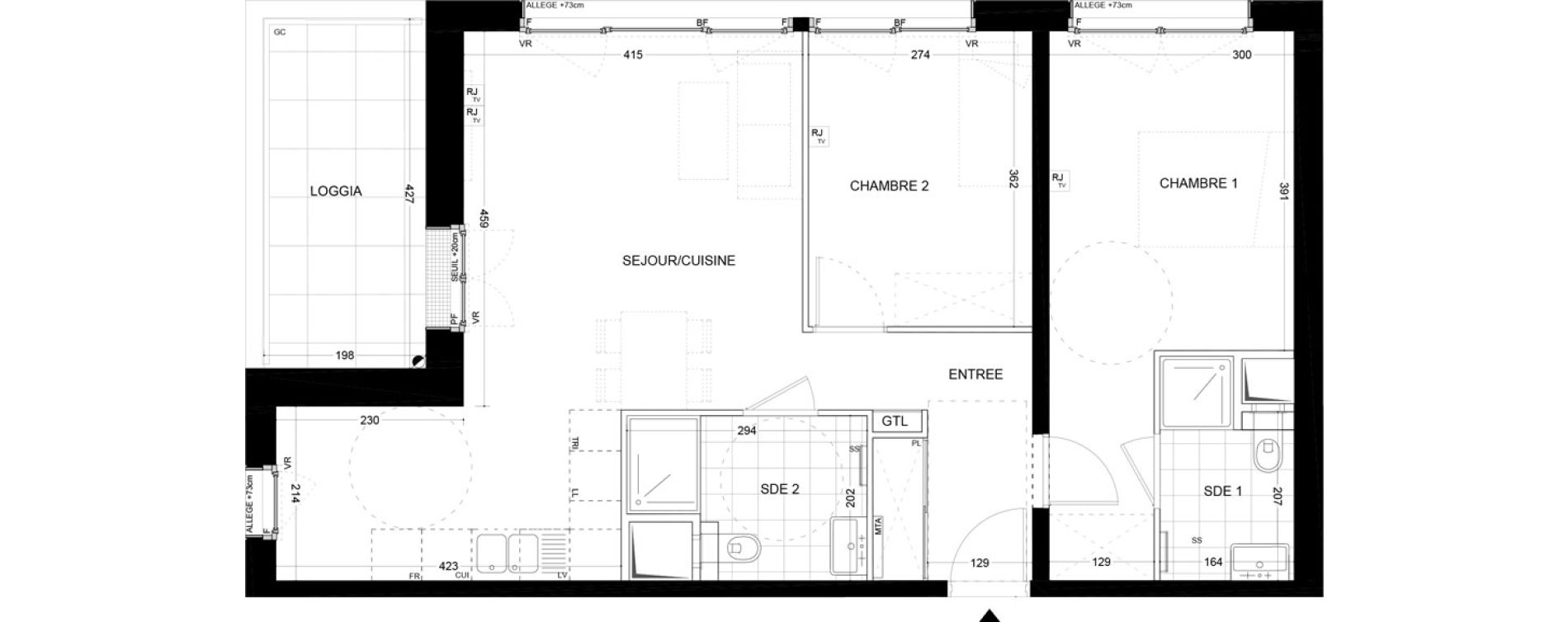Appartement T3 de 68,93 m2 &agrave; Metz Coteaux de la seille