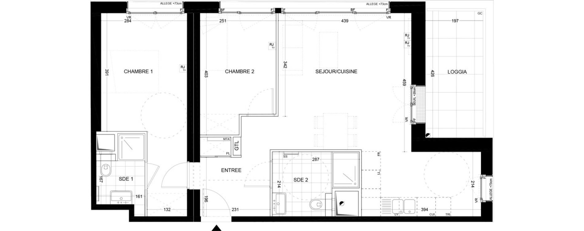 Appartement T3 de 67,72 m2 &agrave; Metz Coteaux de la seille