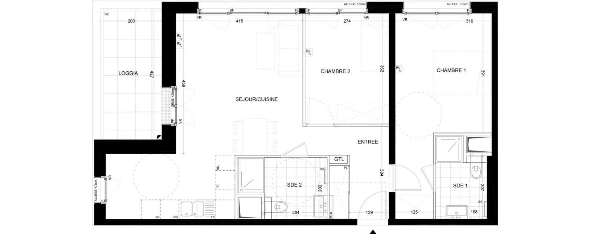 Appartement T3 de 69,61 m2 &agrave; Metz Coteaux de la seille