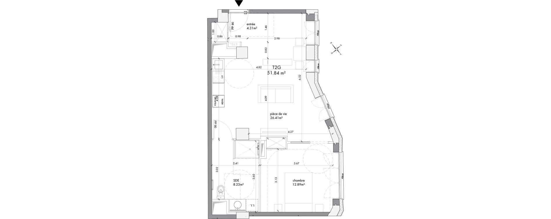 Appartement T2 de 51,84 m2 &agrave; Metz Nouvelle ville