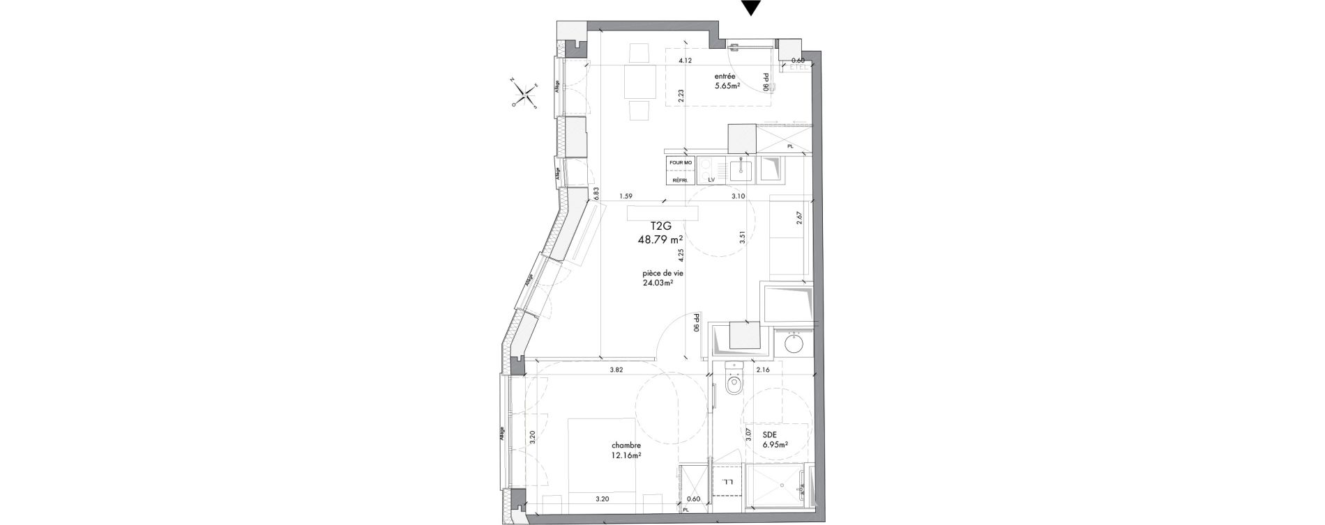 Appartement T2 de 48,79 m2 &agrave; Metz Nouvelle ville