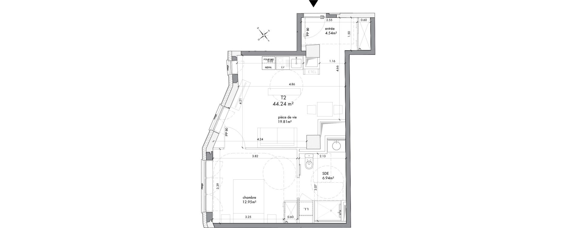 Appartement T2 de 44,24 m2 &agrave; Metz Nouvelle ville