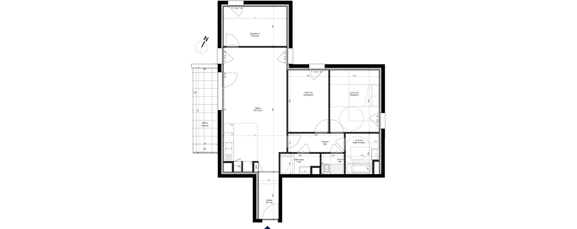 Appartement T4 de 80,61 m2 &agrave; Metz Patrotte - metz nord