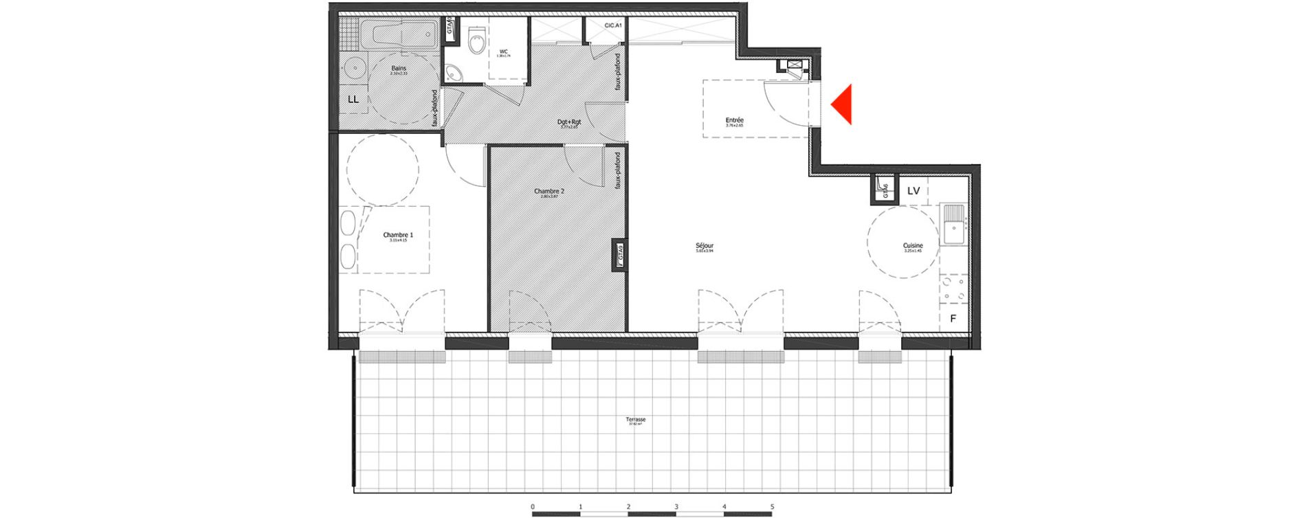 Appartement T3 de 71,45 m2 &agrave; Metz Amphith&eacute;&acirc;tre