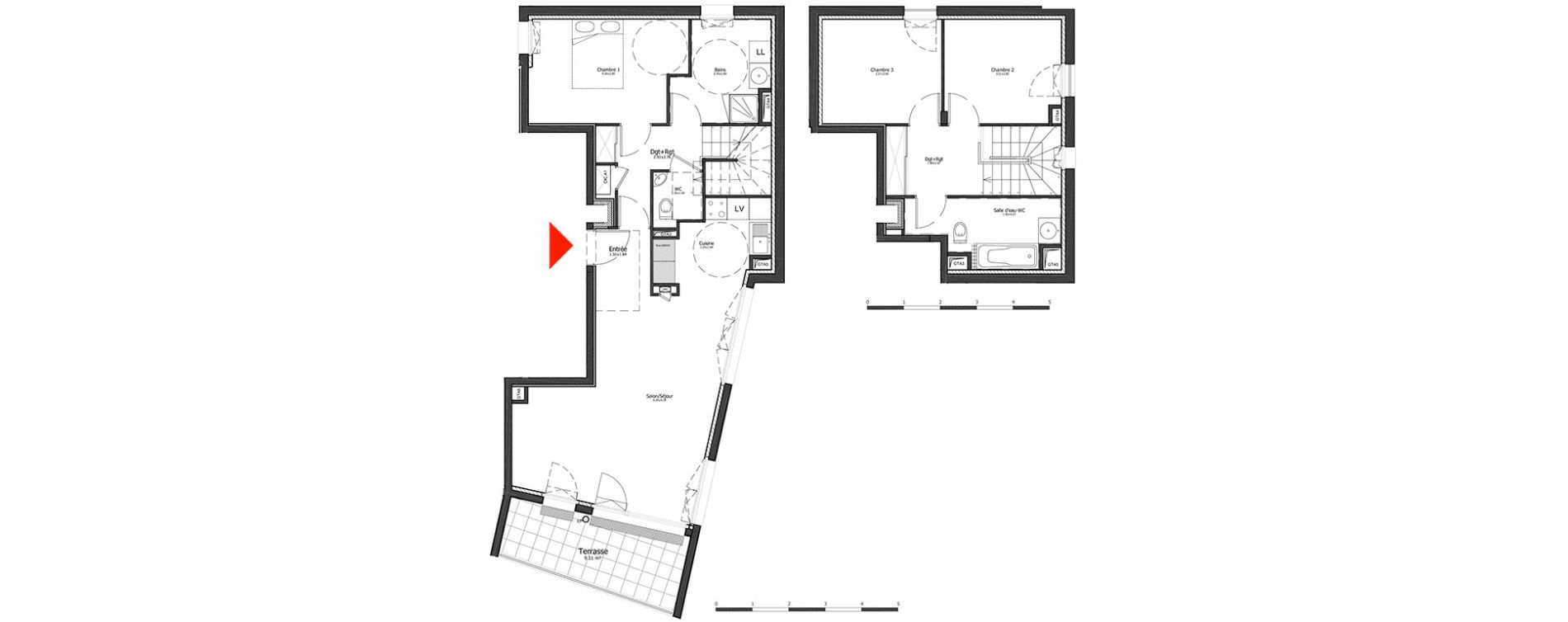 Duplex T4 de 90,47 m2 &agrave; Metz Amphith&eacute;&acirc;tre