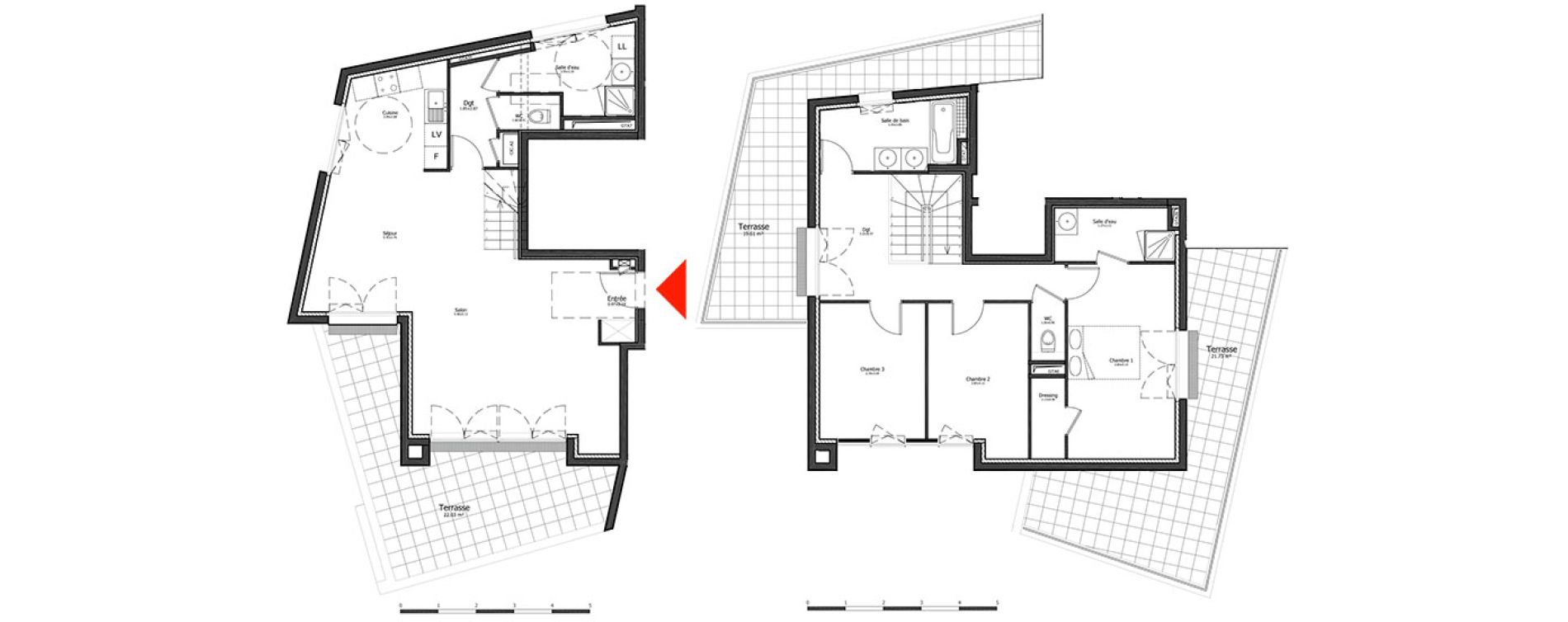 Duplex T5 de 117,84 m2 &agrave; Metz Amphith&eacute;&acirc;tre