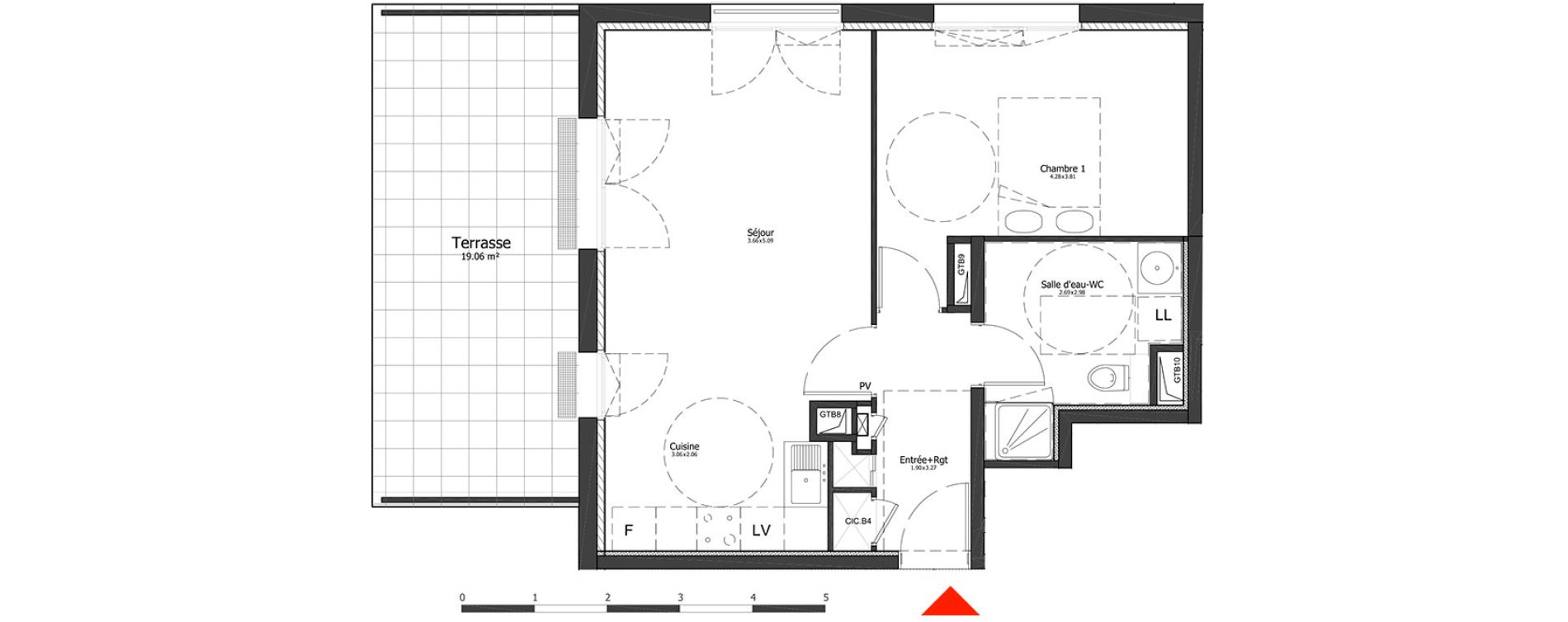 Appartement T2 de 49,21 m2 &agrave; Metz Amphith&eacute;&acirc;tre