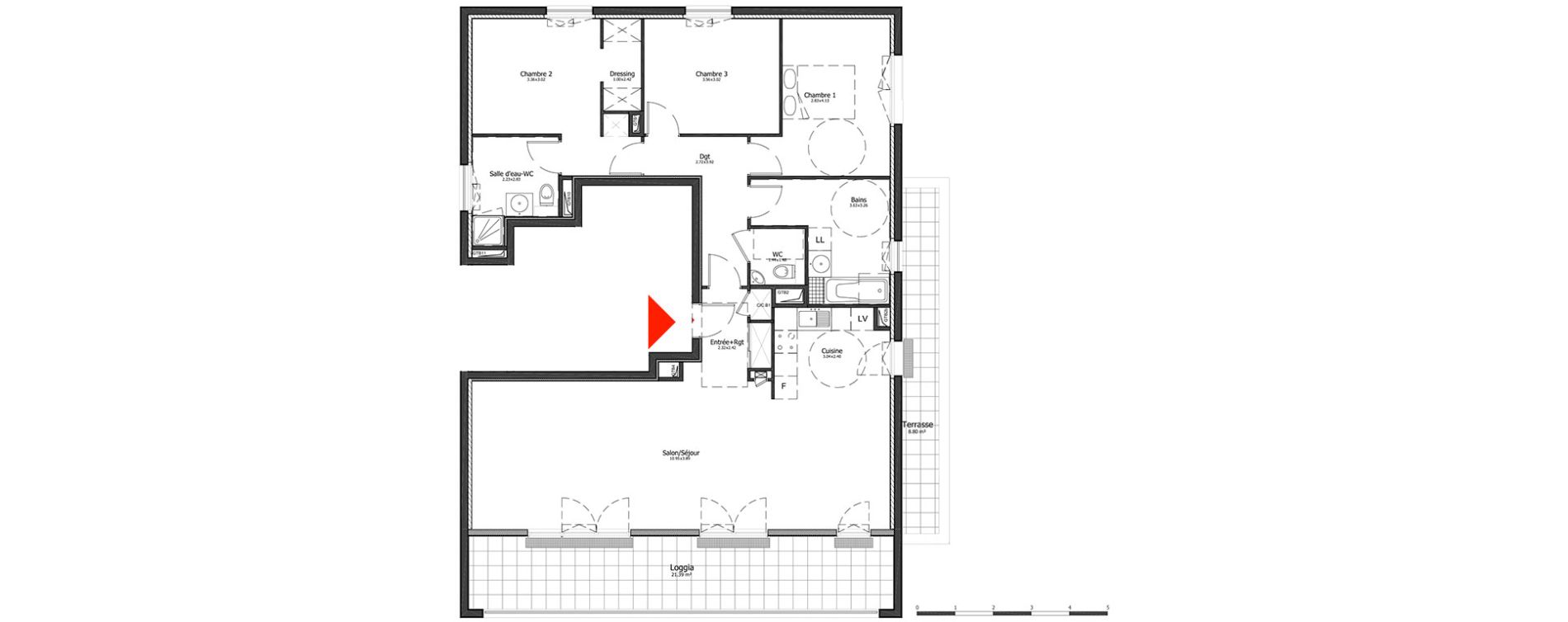 Appartement T5 de 113,03 m2 &agrave; Metz Amphith&eacute;&acirc;tre