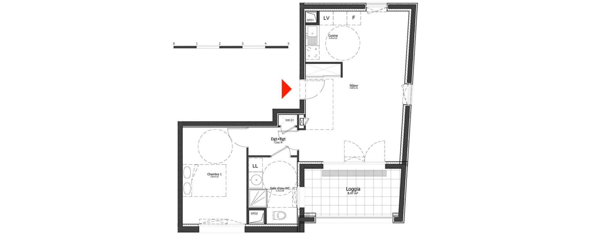 Appartement T2 de 48,36 m2 &agrave; Metz Amphith&eacute;&acirc;tre