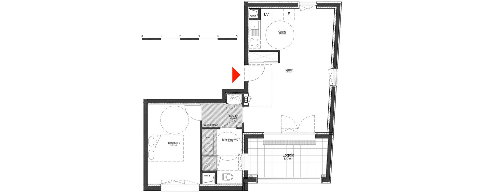 Appartement T2 de 48,41 m2 &agrave; Metz Amphith&eacute;&acirc;tre