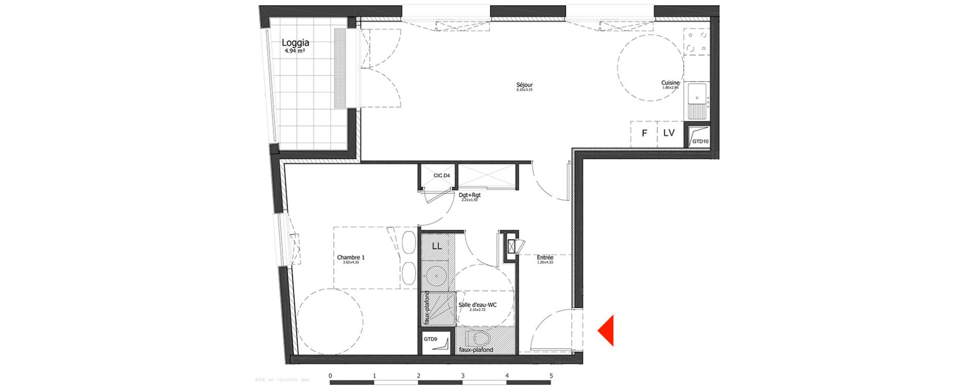 Appartement T2 de 49,35 m2 &agrave; Metz Amphith&eacute;&acirc;tre