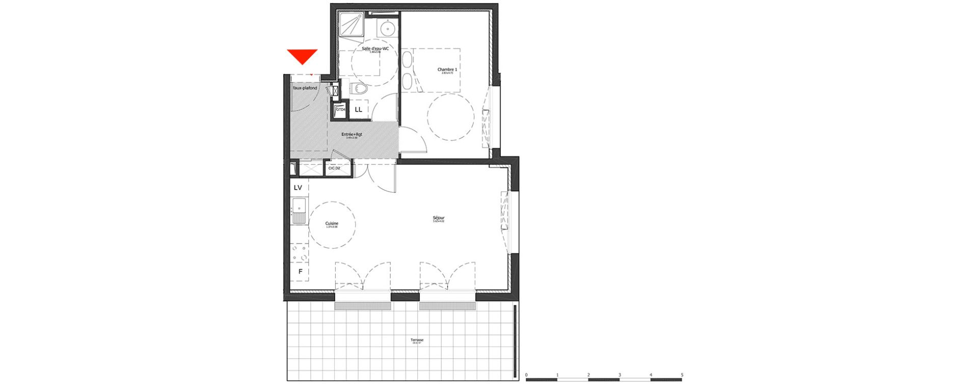 Appartement T2 de 53,09 m2 &agrave; Metz Amphith&eacute;&acirc;tre