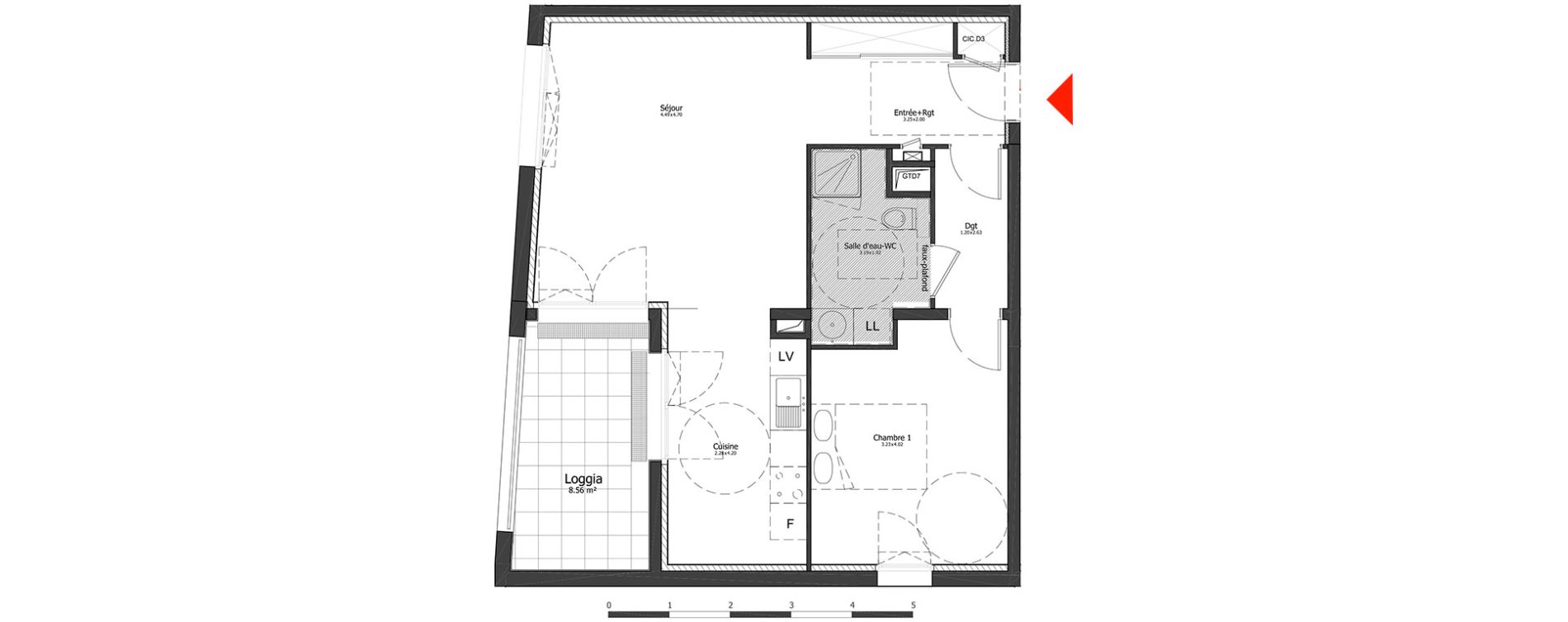 Appartement T2 de 56,58 m2 &agrave; Metz Amphith&eacute;&acirc;tre