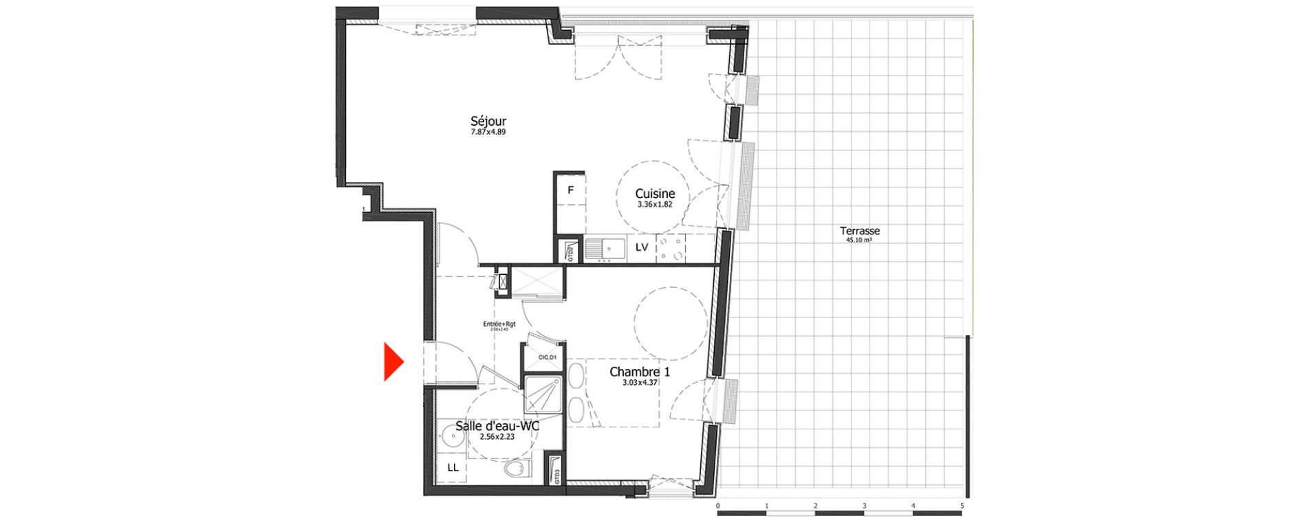 Appartement T2 de 56,43 m2 &agrave; Metz Amphith&eacute;&acirc;tre