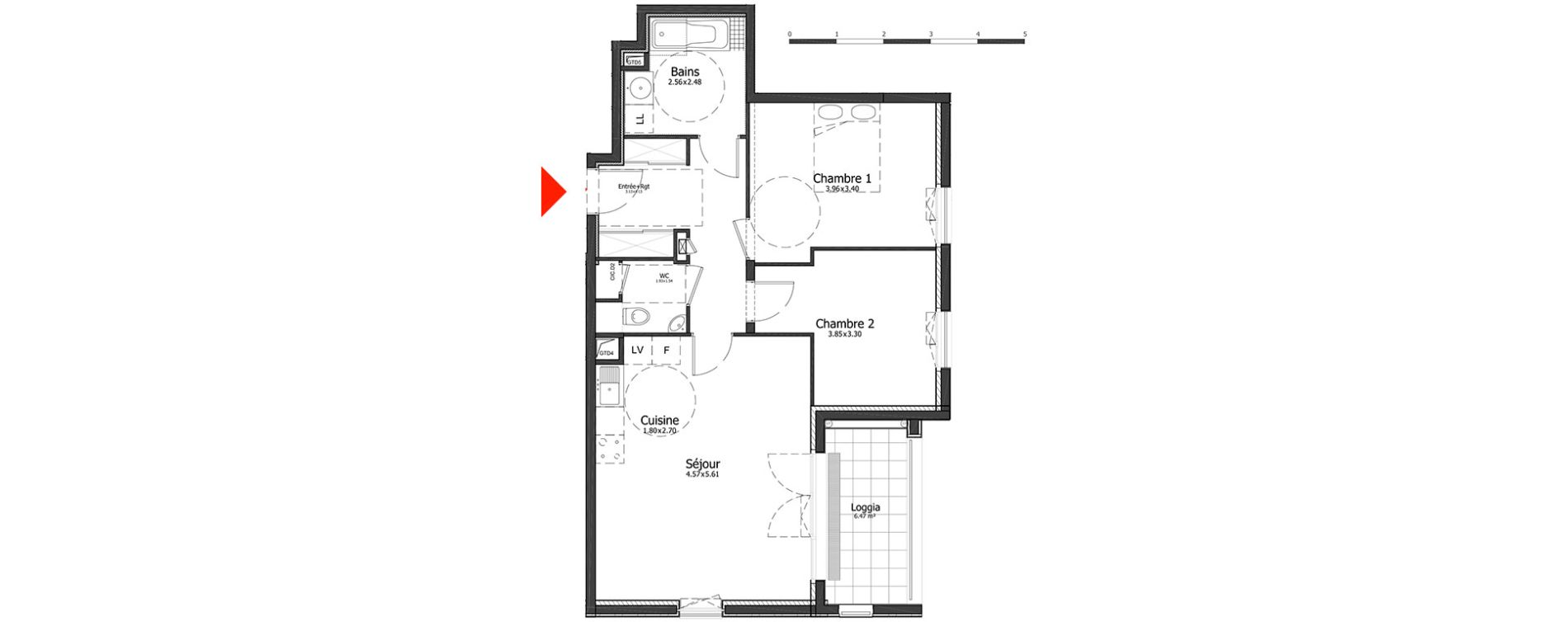 Appartement T3 de 65,72 m2 &agrave; Metz Amphith&eacute;&acirc;tre