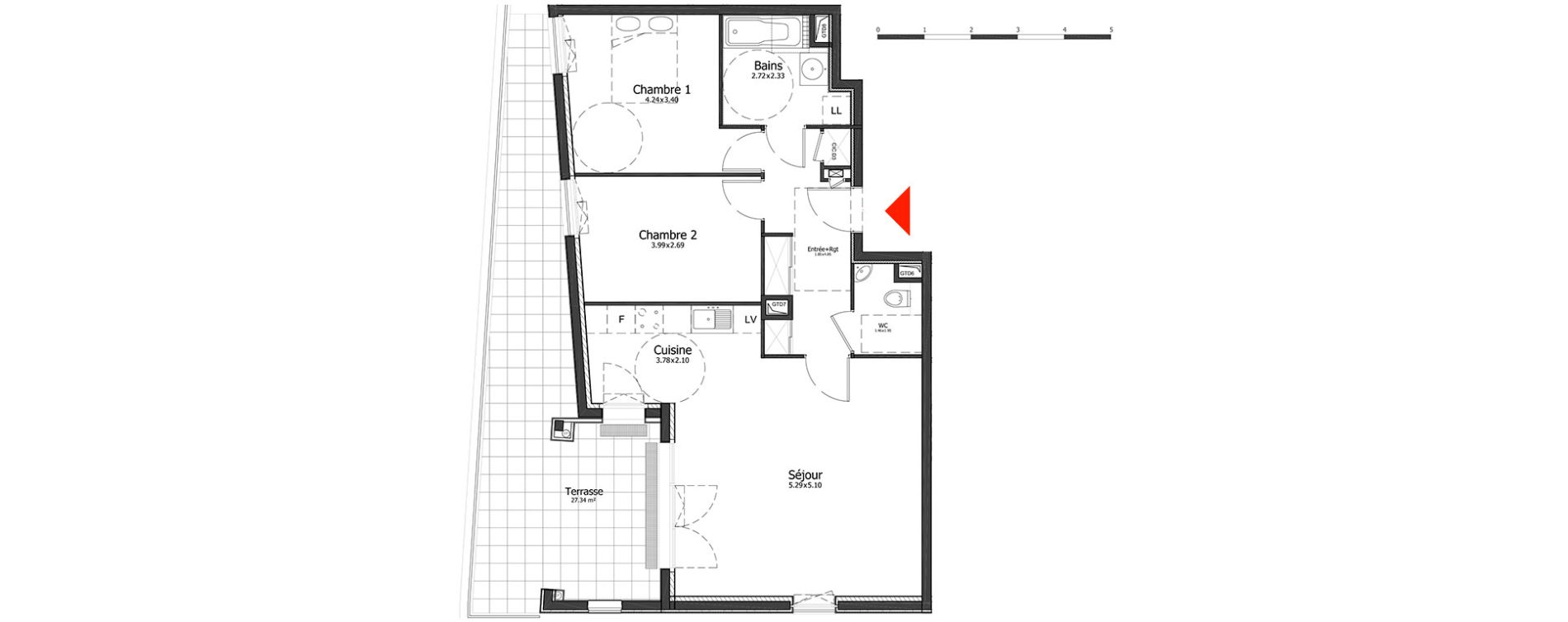 Appartement T3 de 71,38 m2 &agrave; Metz Amphith&eacute;&acirc;tre