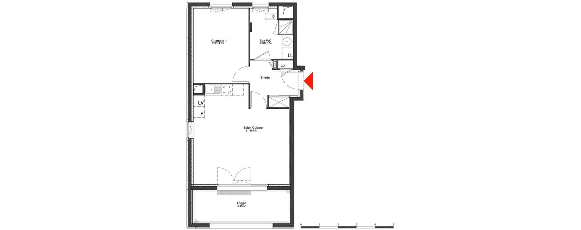 Appartement T2 de 48,45 m2 &agrave; Metz Amphith&eacute;&acirc;tre