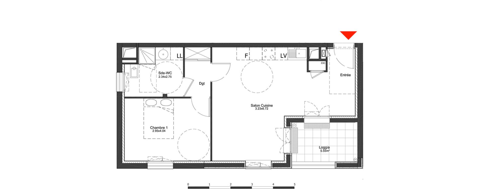Appartement T2 de 49,10 m2 &agrave; Metz Amphith&eacute;&acirc;tre