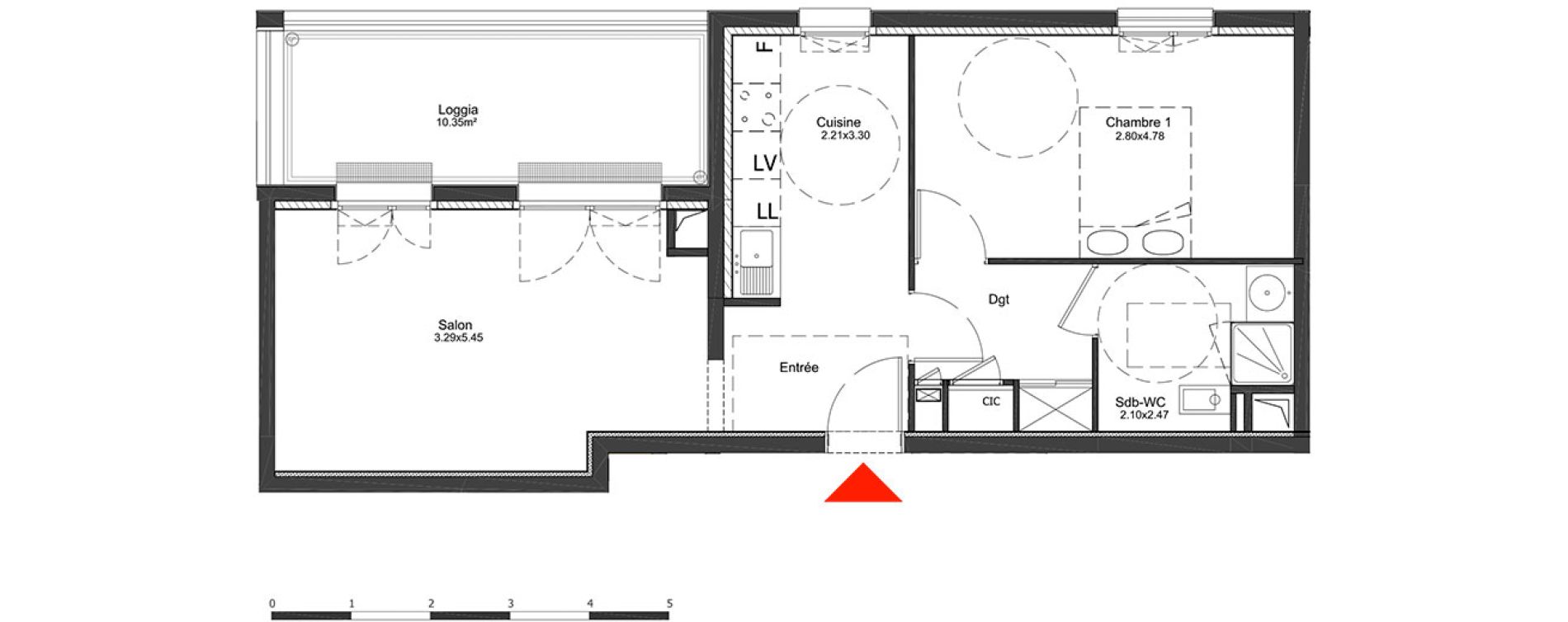 Appartement T2 de 51,04 m2 &agrave; Metz Amphith&eacute;&acirc;tre