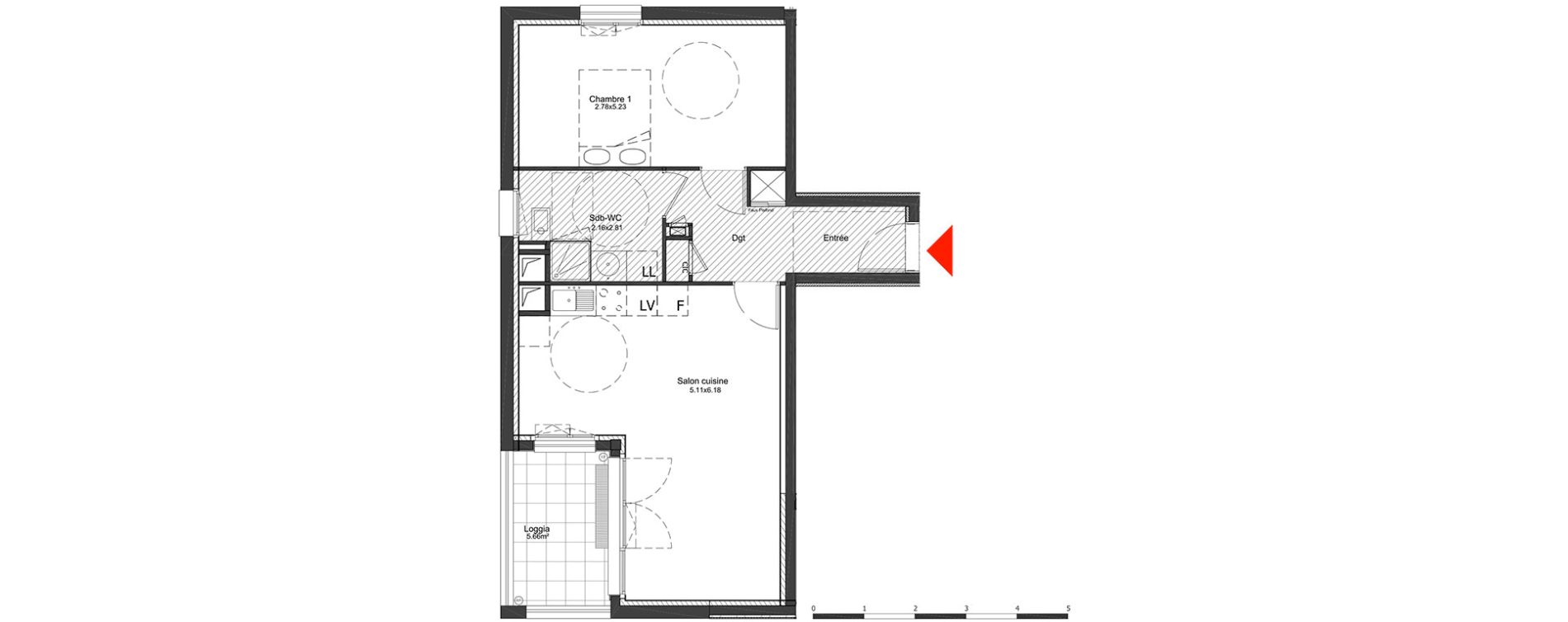 Appartement T2 de 52,64 m2 &agrave; Metz Amphith&eacute;&acirc;tre