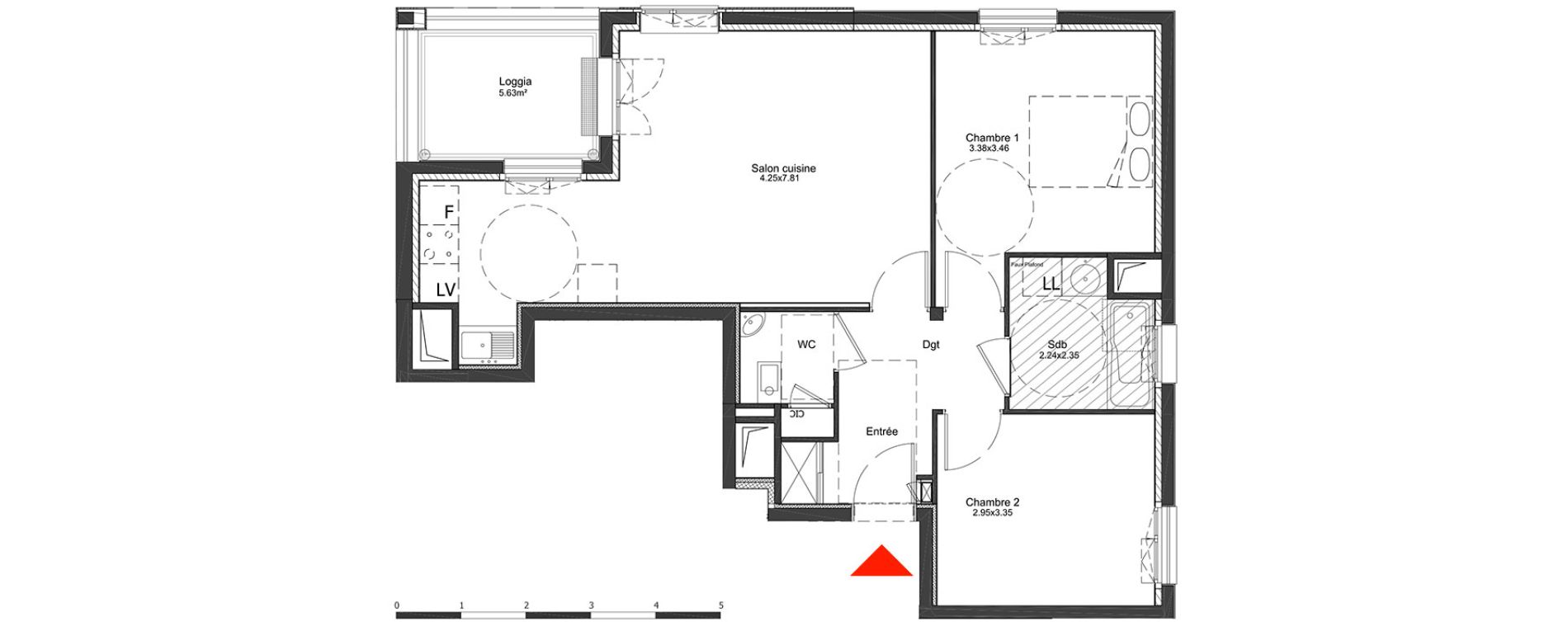 Appartement T3 de 63,46 m2 &agrave; Metz Amphith&eacute;&acirc;tre