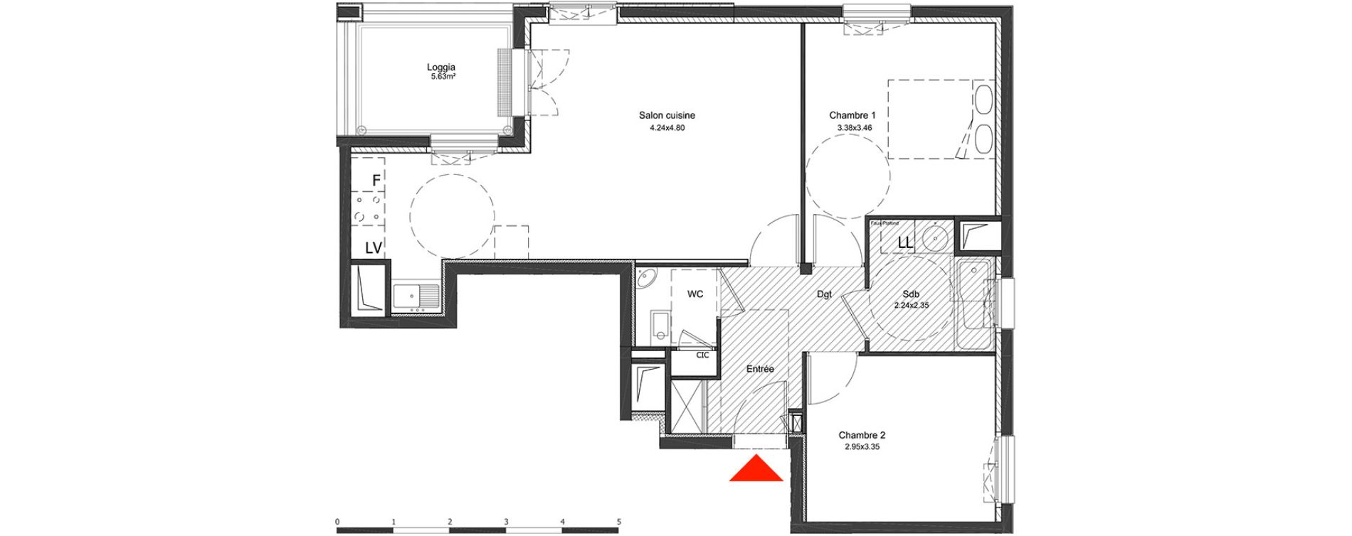 Appartement T3 de 63,68 m2 &agrave; Metz Amphith&eacute;&acirc;tre