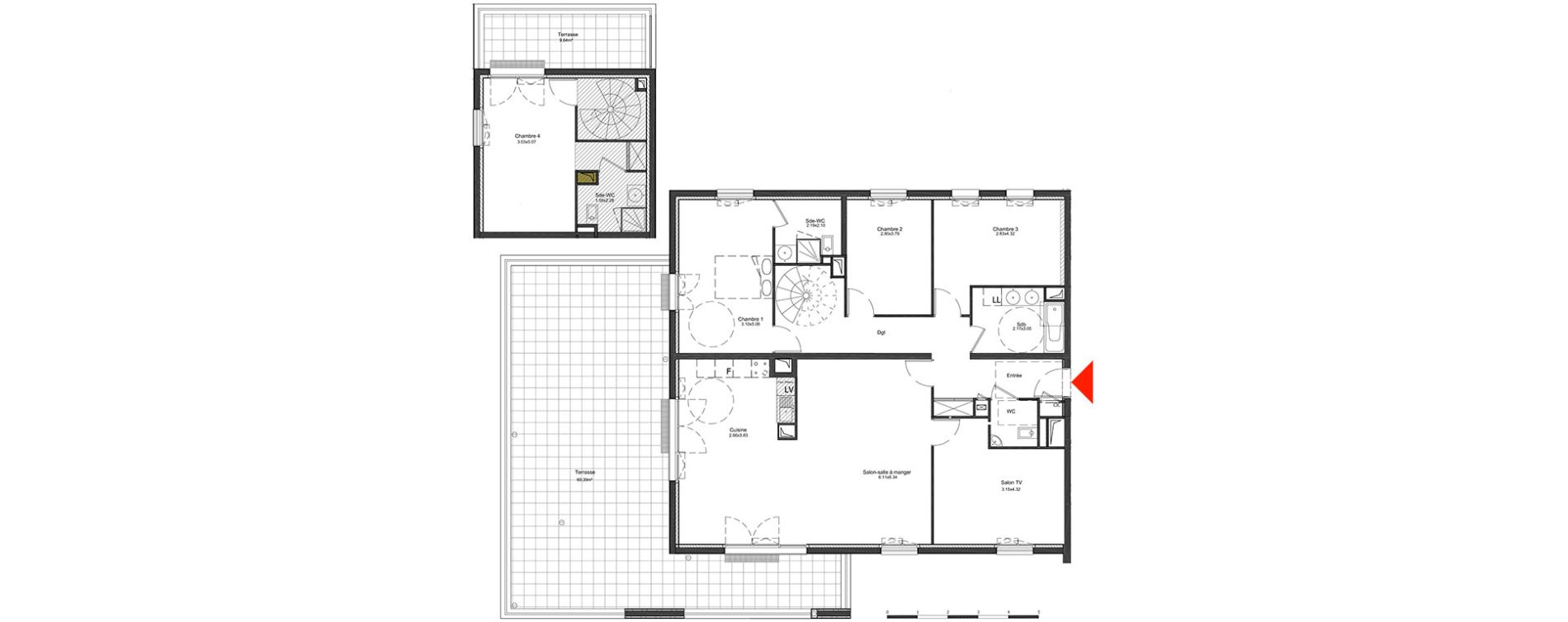 Duplex T6 de 159,17 m2 &agrave; Metz Amphith&eacute;&acirc;tre