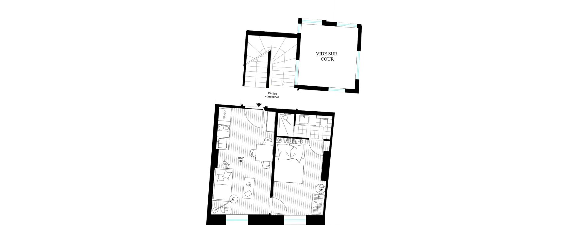 Appartement T1 bis de 26,20 m2 &agrave; Metz Centre et ancienne ville