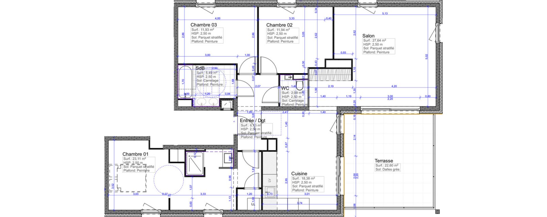 Appartement T4 de 106,71 m2 &agrave; Metz Hannaux - fr&eacute;cot