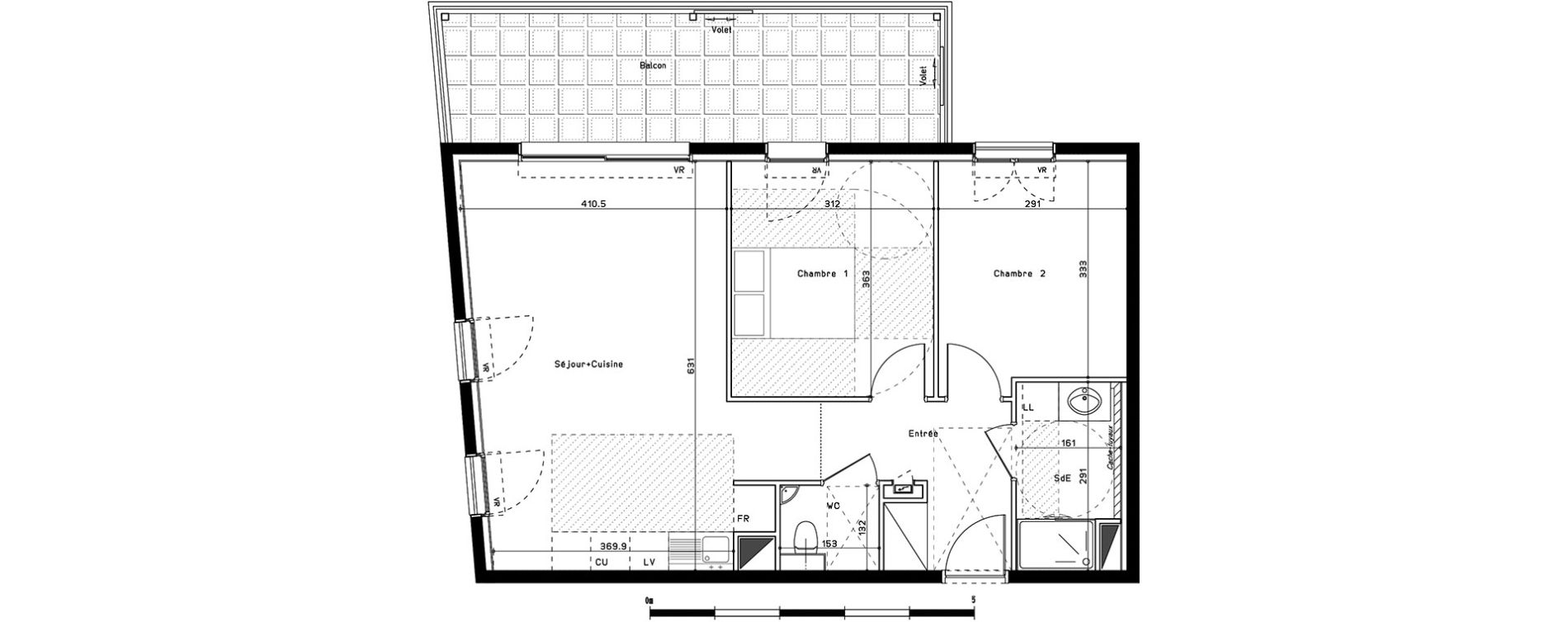 Appartement T3 de 60,33 m2 &agrave; Metz Planti&egrave;res - queuleu