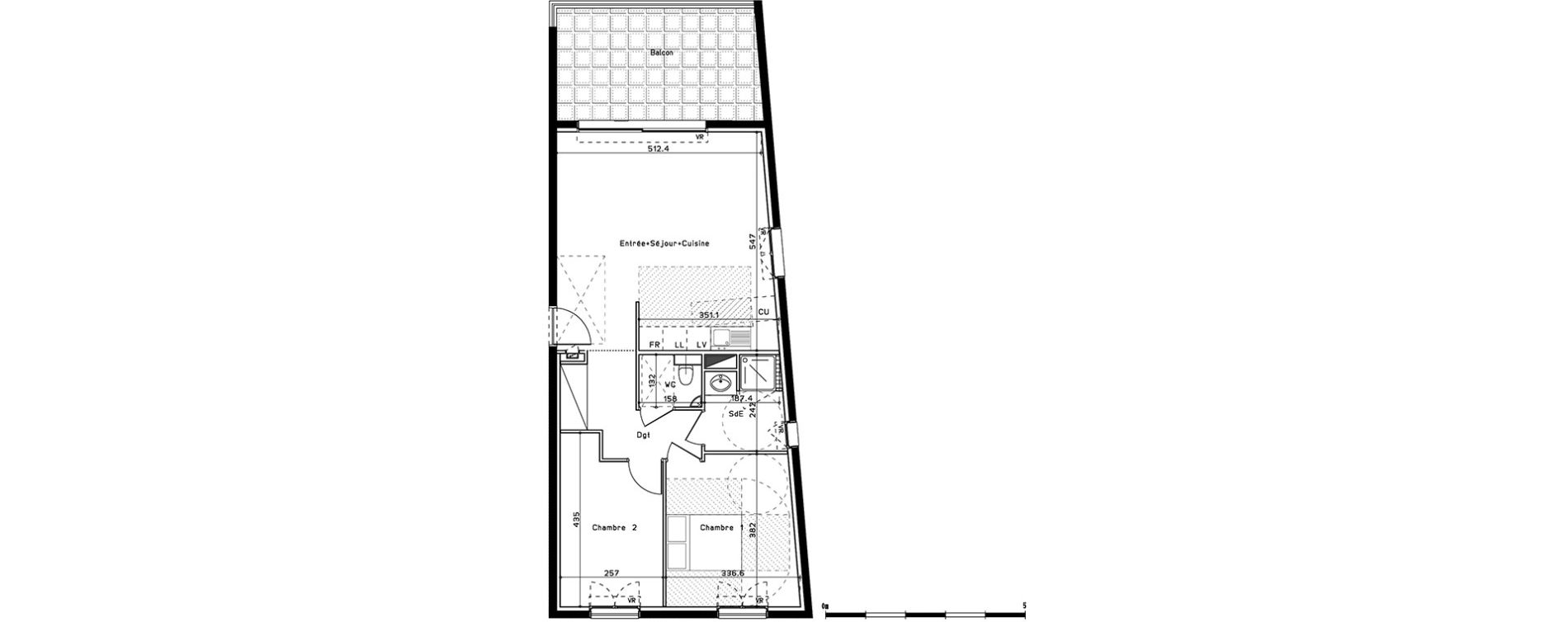 Appartement T3 de 63,61 m2 &agrave; Metz Planti&egrave;res - queuleu