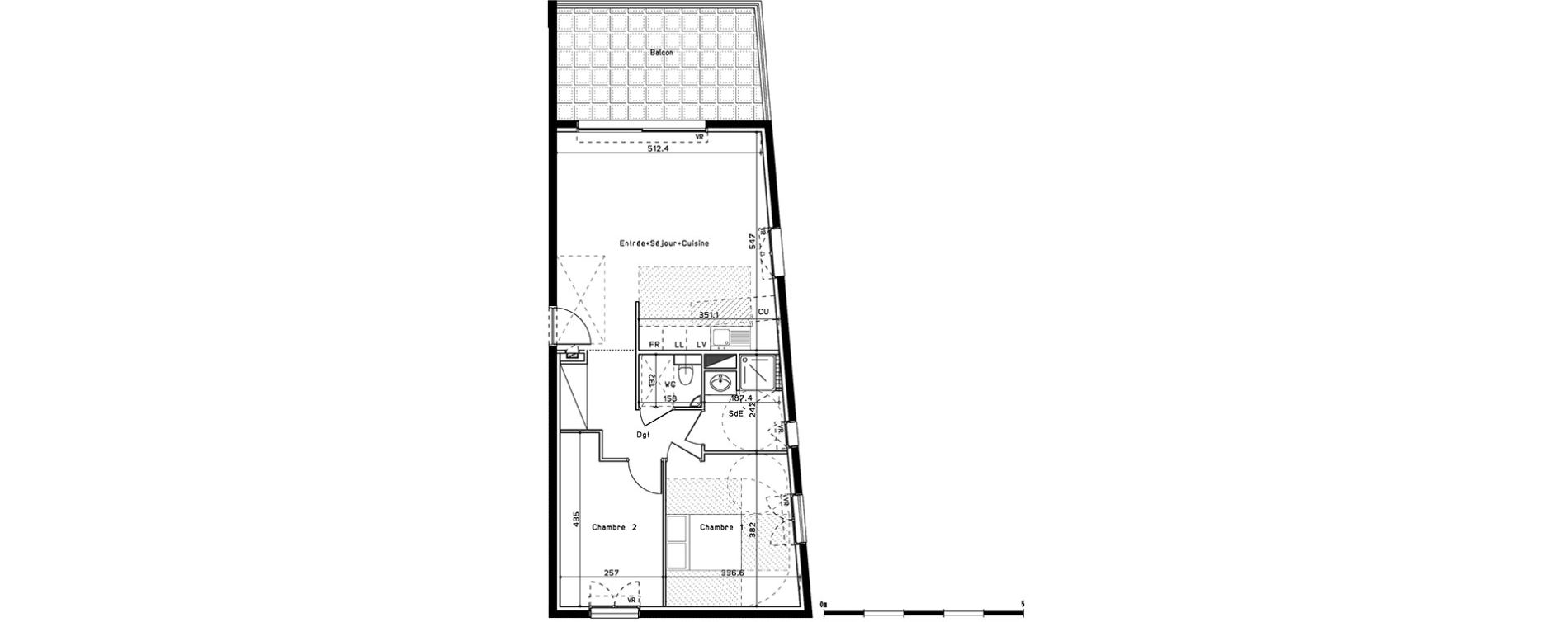 Appartement T3 de 63,61 m2 &agrave; Metz Planti&egrave;res - queuleu