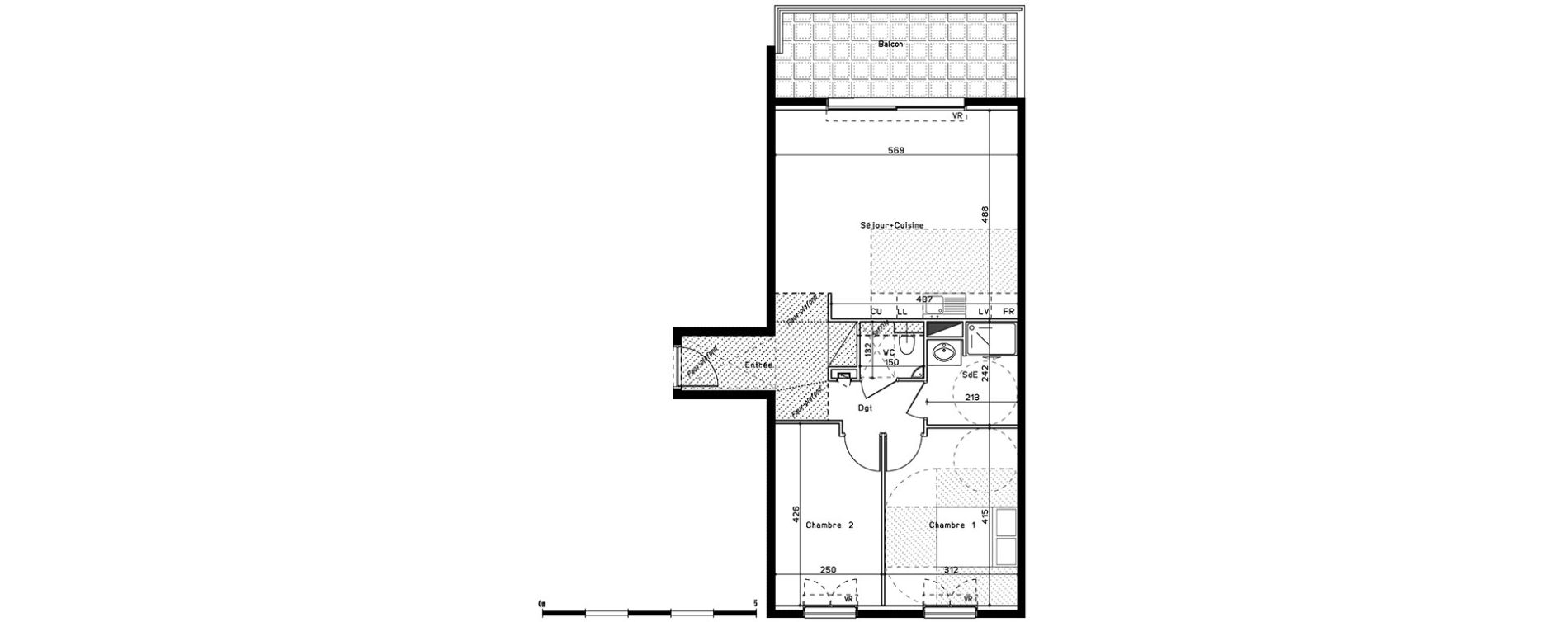 Appartement T3 de 66,53 m2 &agrave; Metz Planti&egrave;res - queuleu