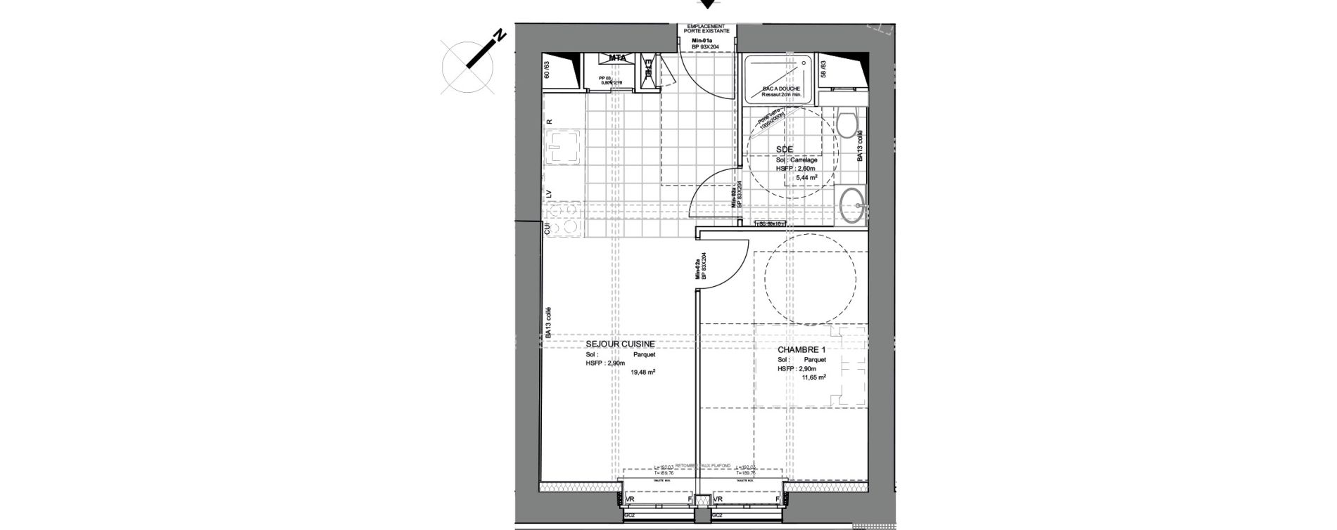 Appartement T2 de 36,57 m2 &agrave; Montigny-L&egrave;s-Metz Liz&eacute;