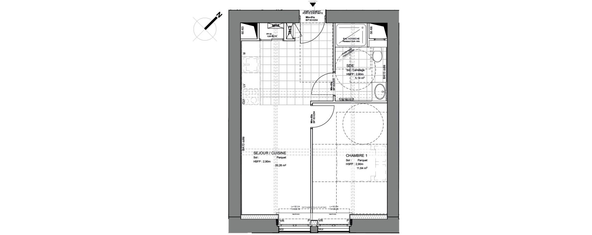 Appartement T2 de 37,04 m2 &agrave; Montigny-L&egrave;s-Metz Liz&eacute;