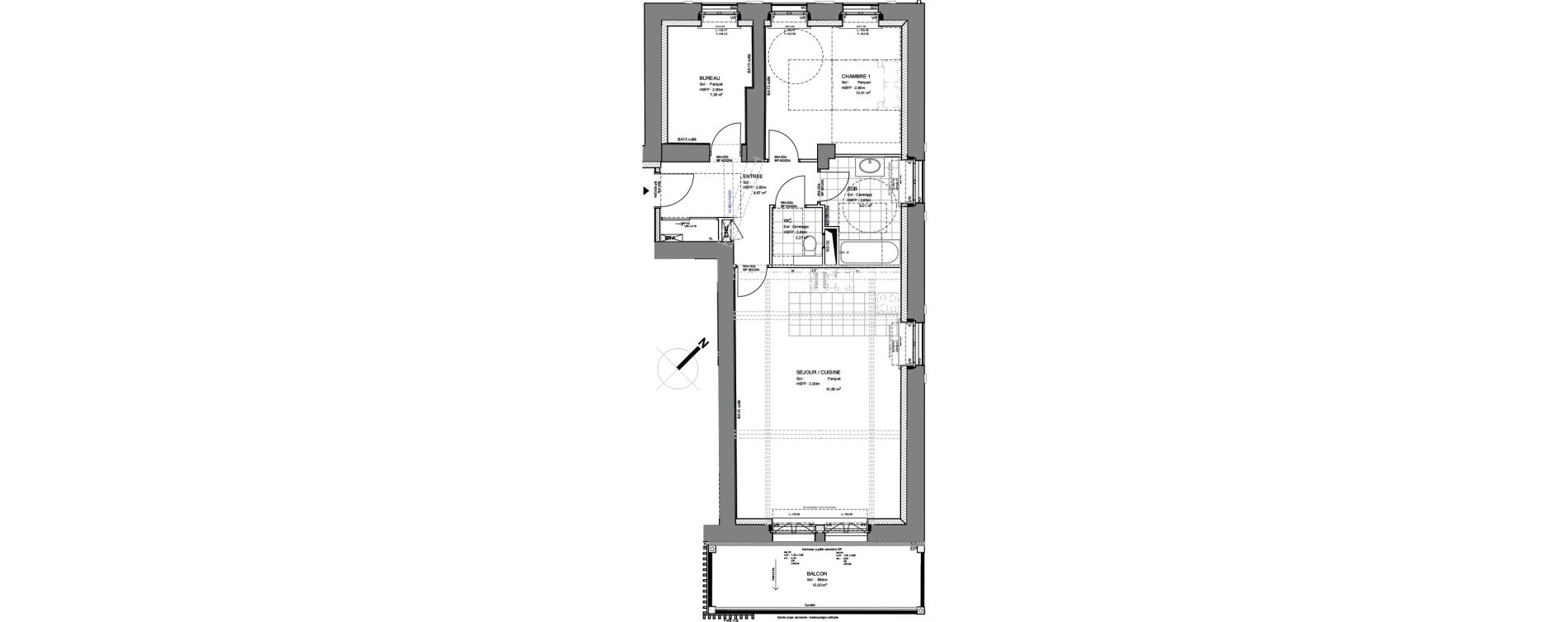 Appartement T3 de 69,45 m2 &agrave; Montigny-L&egrave;s-Metz Liz&eacute;