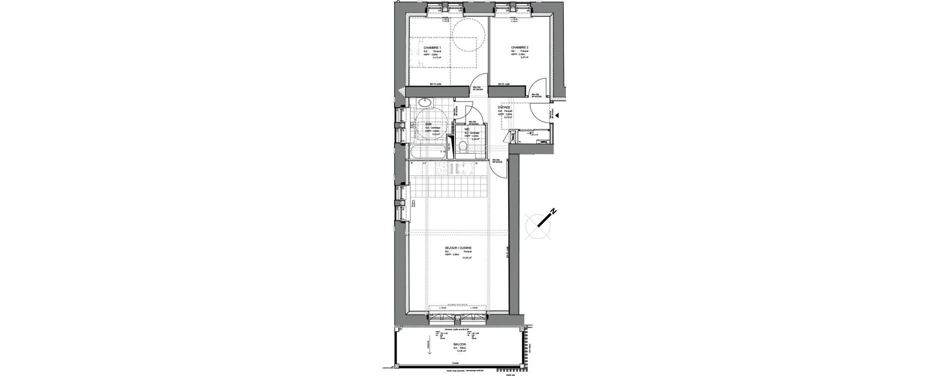 Appartement T3 de 69,22 m2 &agrave; Montigny-L&egrave;s-Metz Liz&eacute;