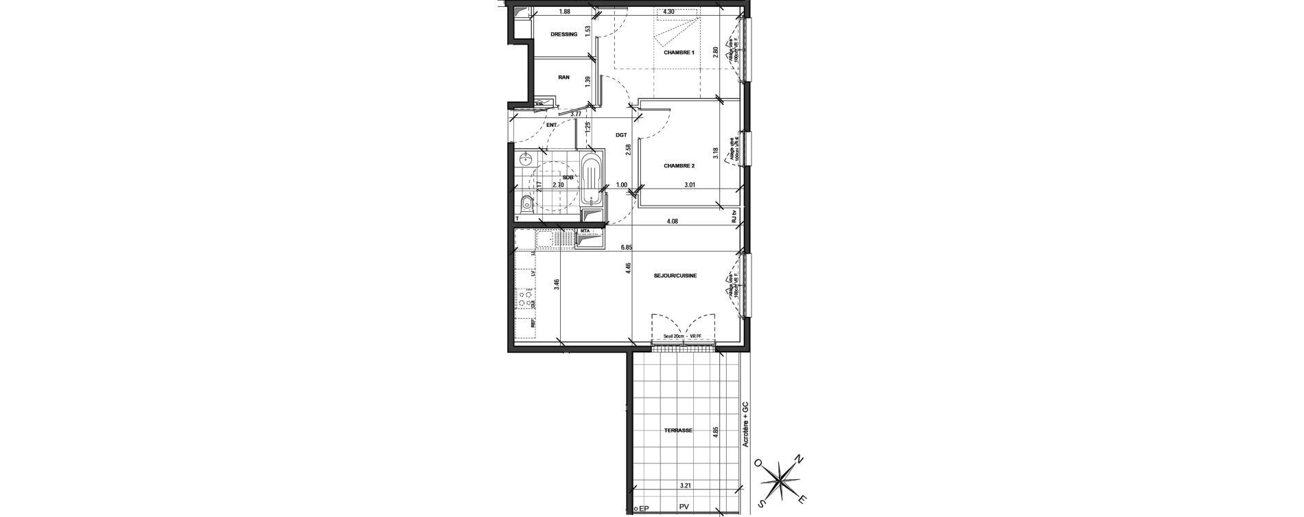 Appartement T3 de 64,68 m2 &agrave; Montigny-L&egrave;s-Metz Centre