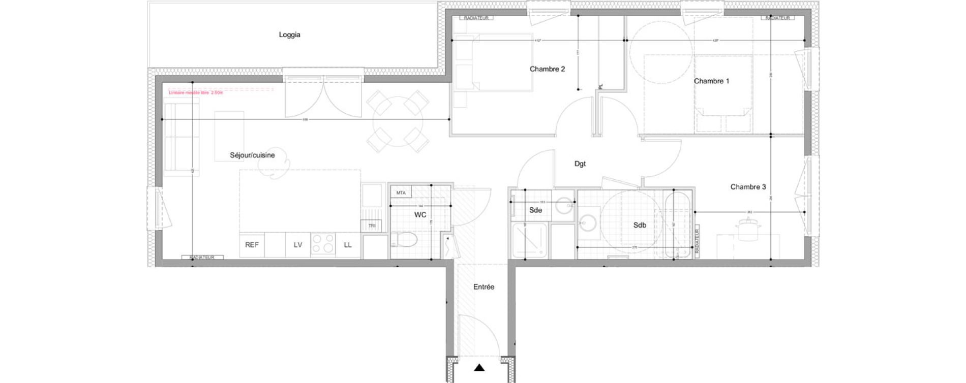 Appartement T4 de 78,80 m2 &agrave; Montigny-L&egrave;s-Metz Liz&eacute;