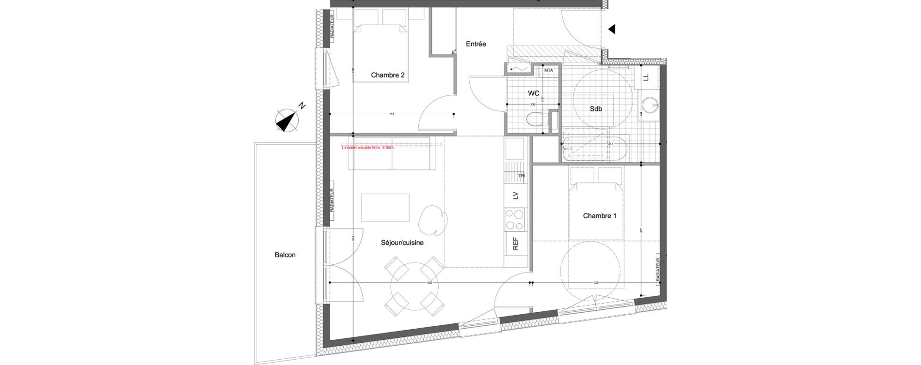 Appartement T3 de 60,20 m2 &agrave; Montigny-L&egrave;s-Metz Liz&eacute;
