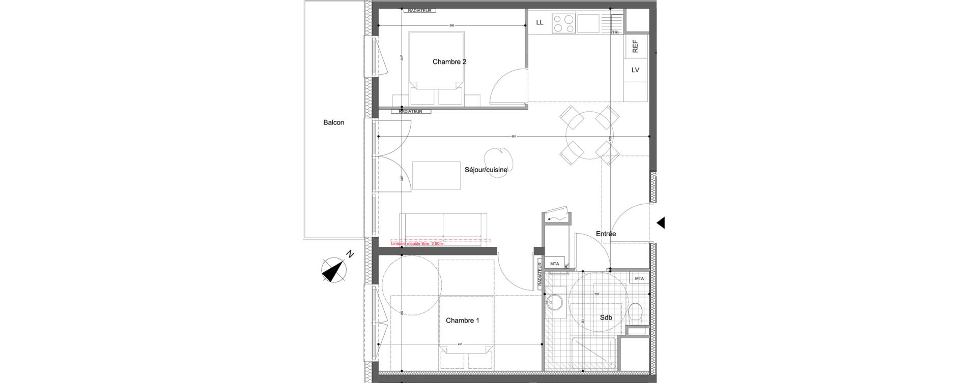 Appartement T3 de 59,00 m2 &agrave; Montigny-L&egrave;s-Metz Liz&eacute;