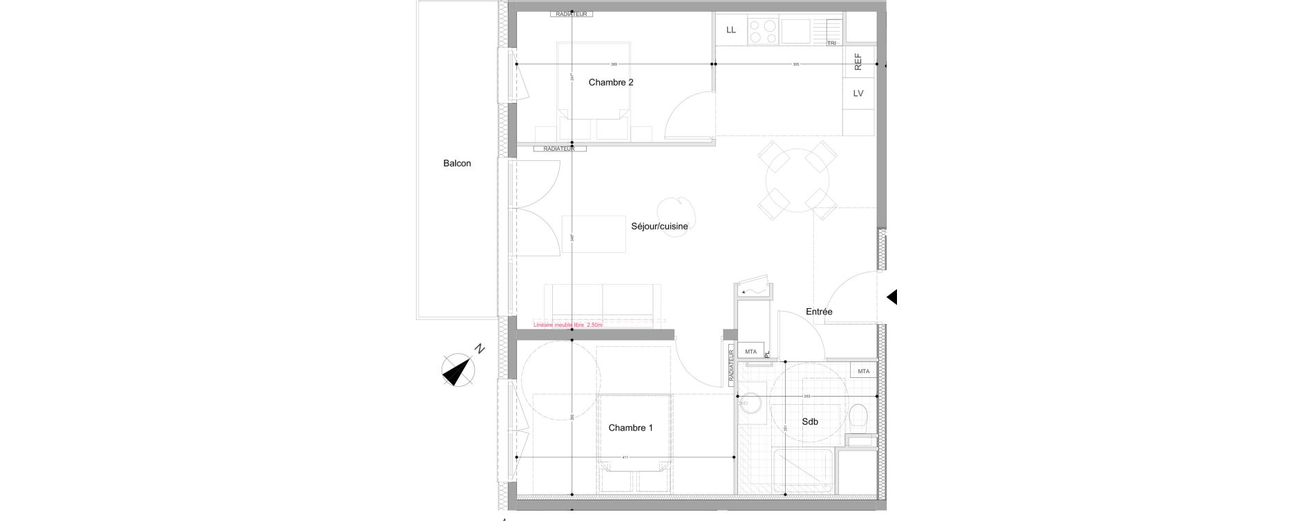 Appartement T3 de 59,10 m2 &agrave; Montigny-L&egrave;s-Metz Liz&eacute;